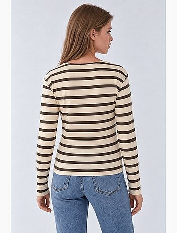 Sudadera de rayas con cuello y botones hiccup