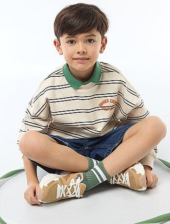 Sudadera de rayas cuello redondo