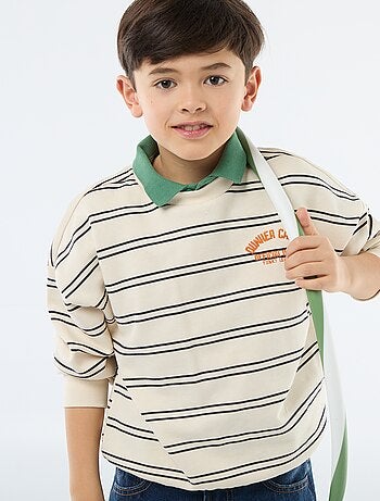 Sudadera de rayas cuello redondo