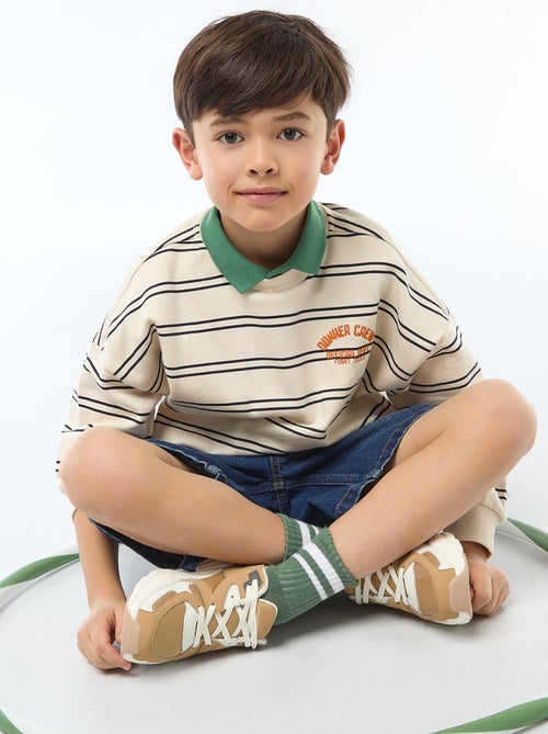 Sudadera de rayas cuello redondo - Kiabi