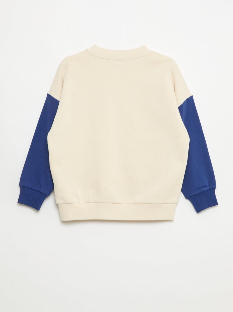 Sudadera de rayas cuello redondo Blanco - Kiabi