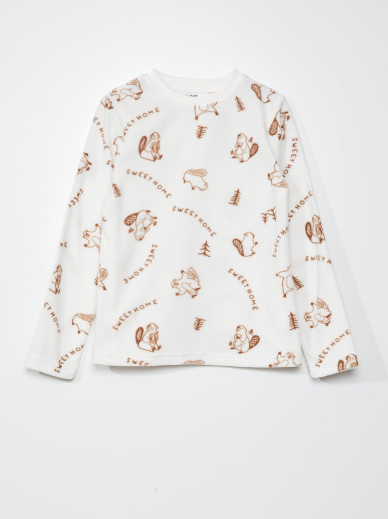 Sudadera de tejido polar BEIGE - Kiabi