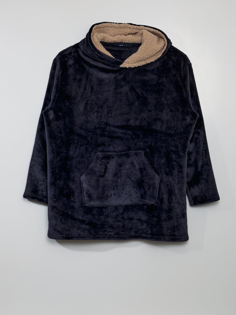 Sudadera de tejido polar con capucha AZUL - Kiabi