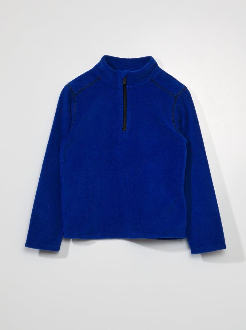 Sudadera de tejido polar con cremallera azul - Kiabi