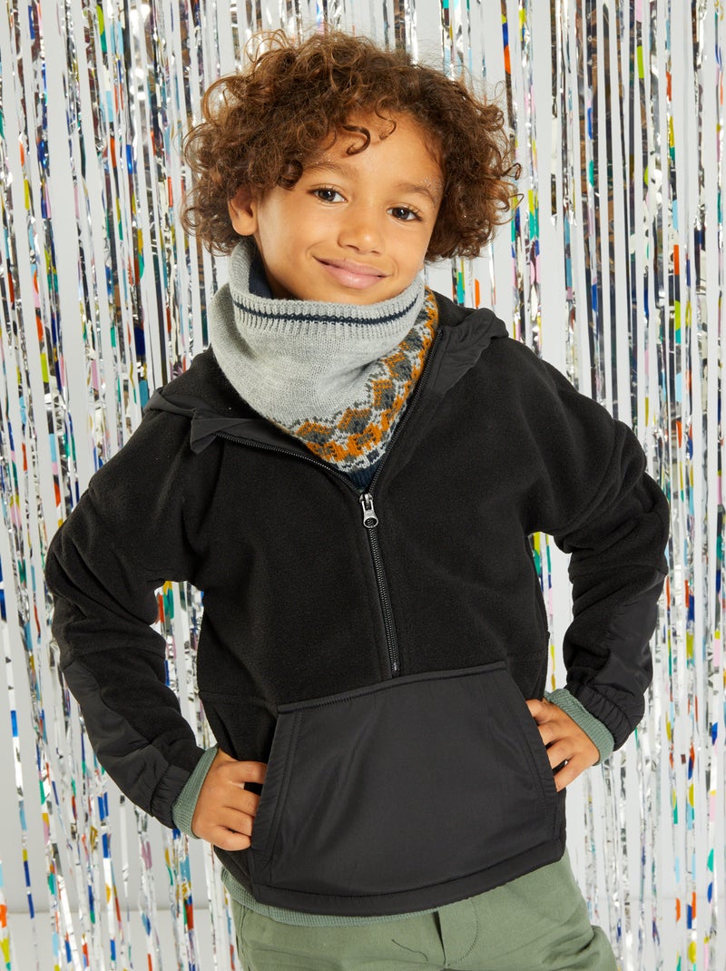 Sudadera de tejido polar Negro - Kiabi