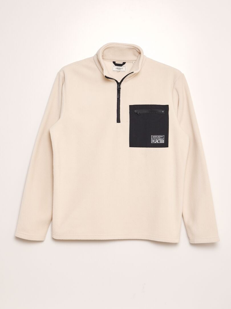 Sudadera de tejido polar 'Produkt' BEIGE - Kiabi