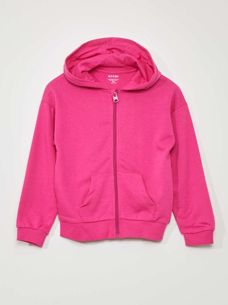 Sudadera de tela de chándal con cremallera ROSA - Kiabi