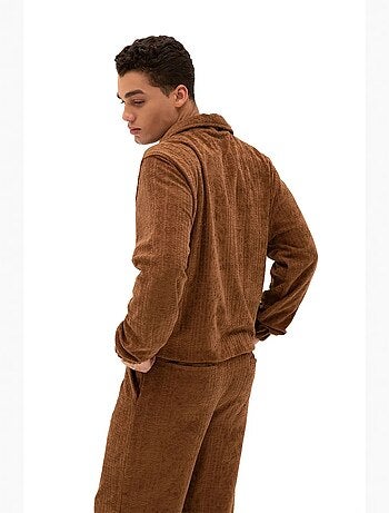 Sudadera de terciopelo con cremallera frontal para hombre giesto
