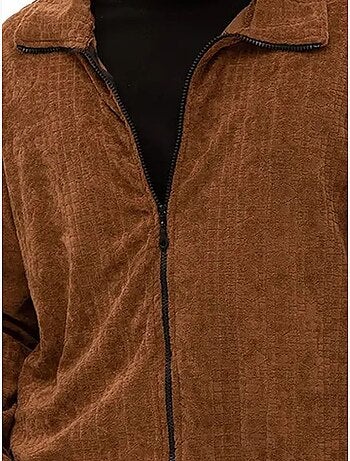 Sudadera de terciopelo con cremallera frontal para hombre giesto