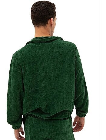 Sudadera de terciopelo con cremallera frontal para hombre giesto