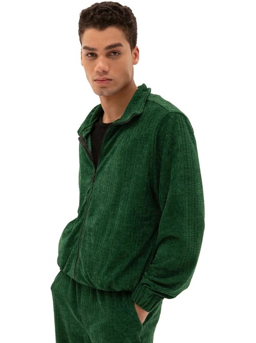 Sudadera de terciopelo con cremallera frontal para hombre giesto - Kiabi Sudadera de terciopelo con cremallera frontal para hombre giesto - Kiabi