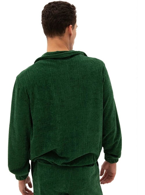 Sudadera de terciopelo con cremallera frontal para hombre giesto - Kiabi Sudadera de terciopelo con cremallera frontal para hombre giesto - Kiabi