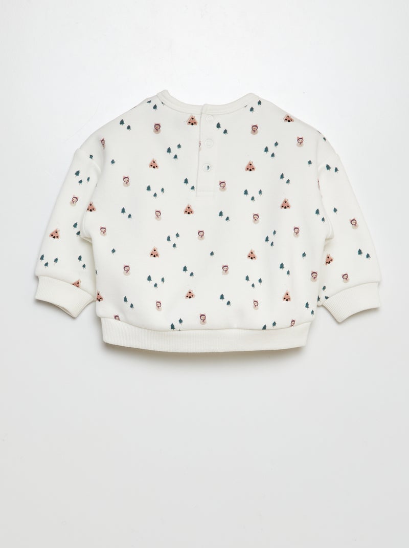 Sudadera de terciopelo de Navidad BLANCO - Kiabi