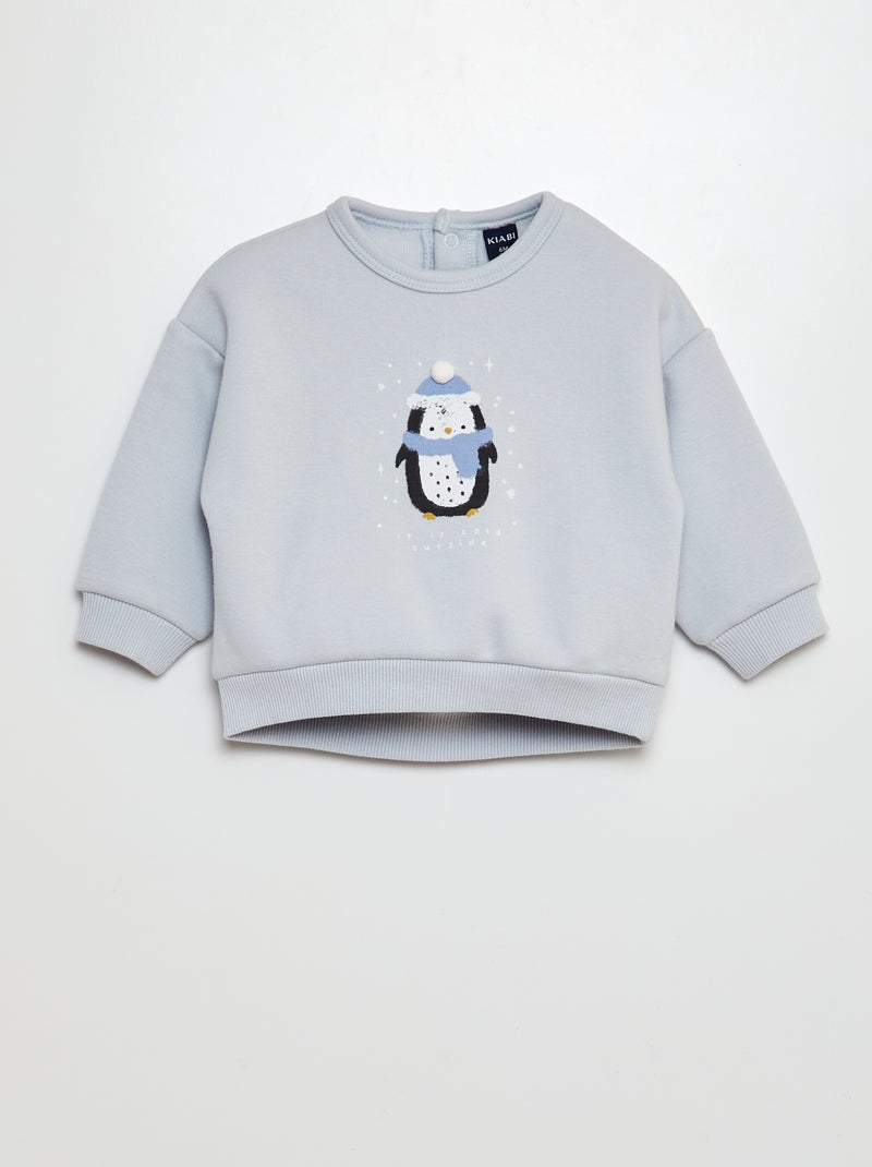 Sudadera de terciopelo de Navidad GRIS - Kiabi
