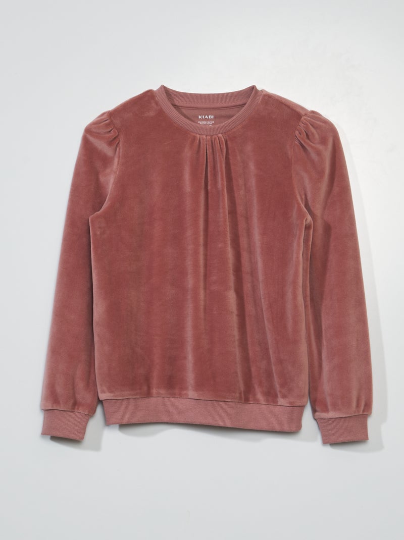 Sudadera de terciopelo ROSA - Kiabi