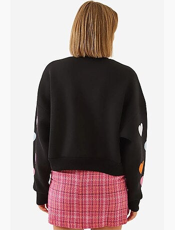 Sudadera de triple hilo cepillado con bordado de corazón lucci