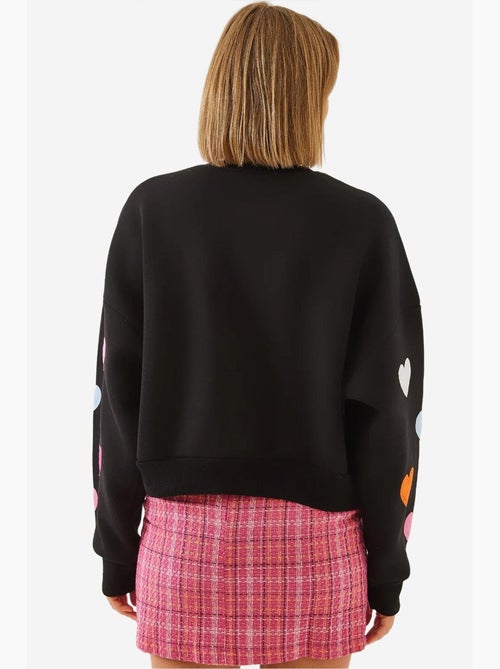 Sudadera de triple hilo cepillado con bordado de corazón lucci - Kiabi Sudadera de triple hilo cepillado con bordado de corazón lucci - Kiabi