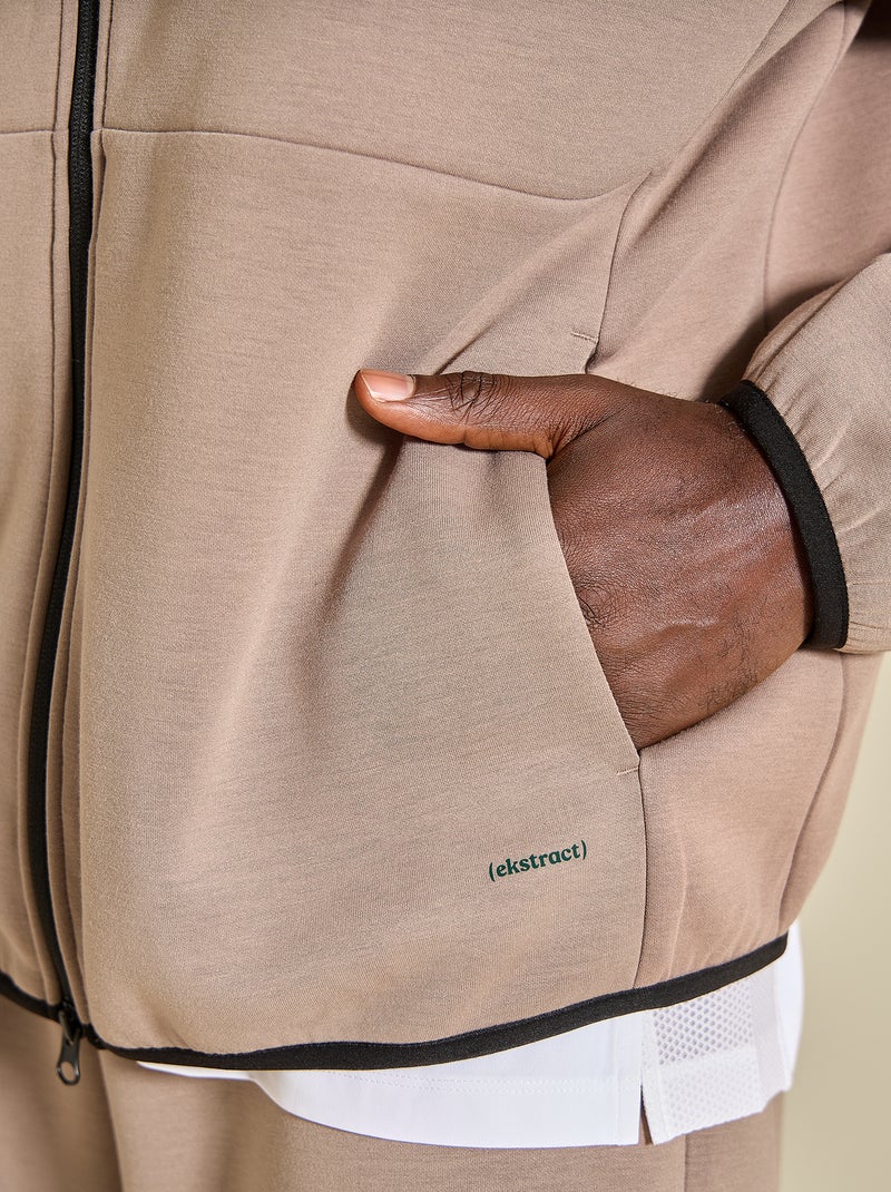 Sudadera deportiva con cremallera (ekstract) Beige - Kiabi