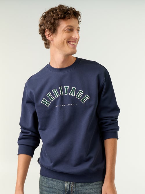 Sudadera deportiva con inscripciones bordadas - Kiabi