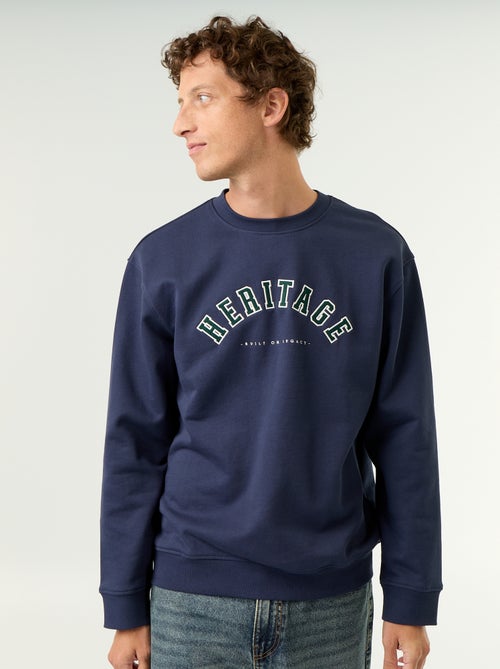 Sudadera deportiva con inscripciones bordadas - Kiabi