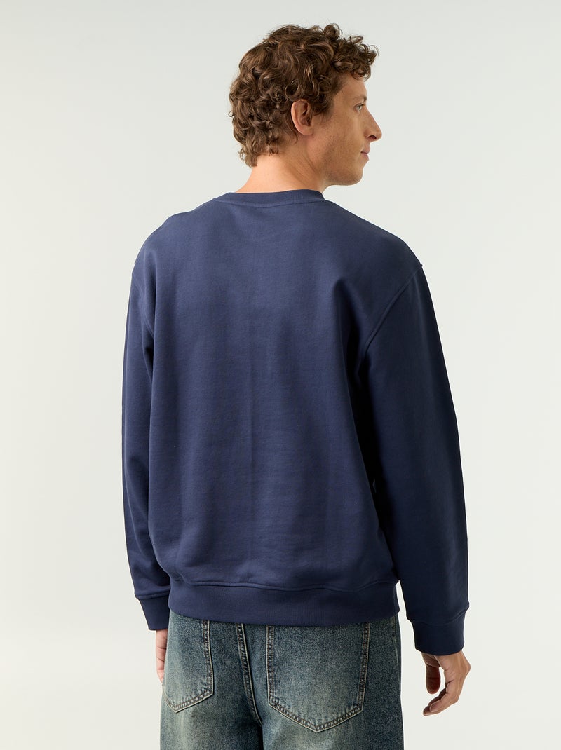Sudadera deportiva con inscripciones bordadas Azul - Kiabi