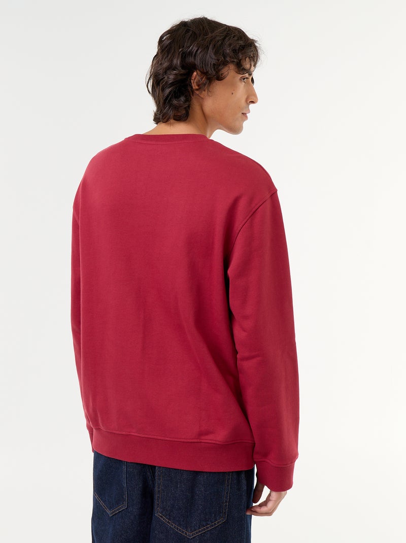Sudadera deportiva con inscripciones bordadas Rojo - Kiabi