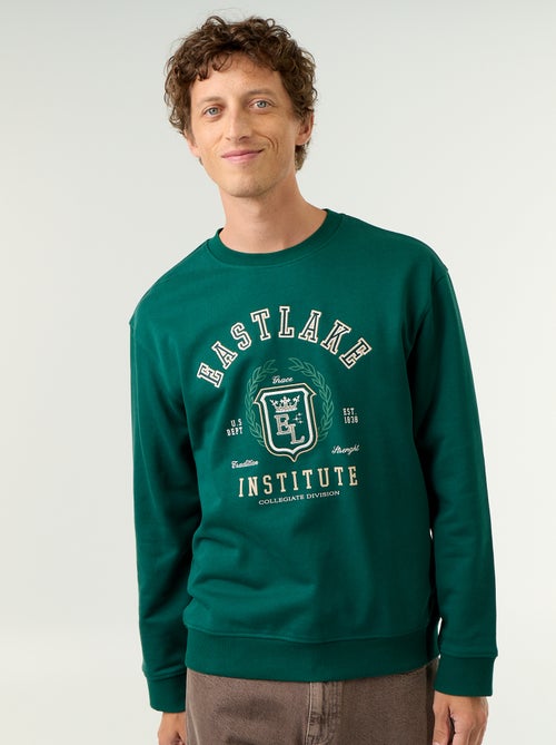 Sudadera deportiva con inscripciones bordadas - Kiabi