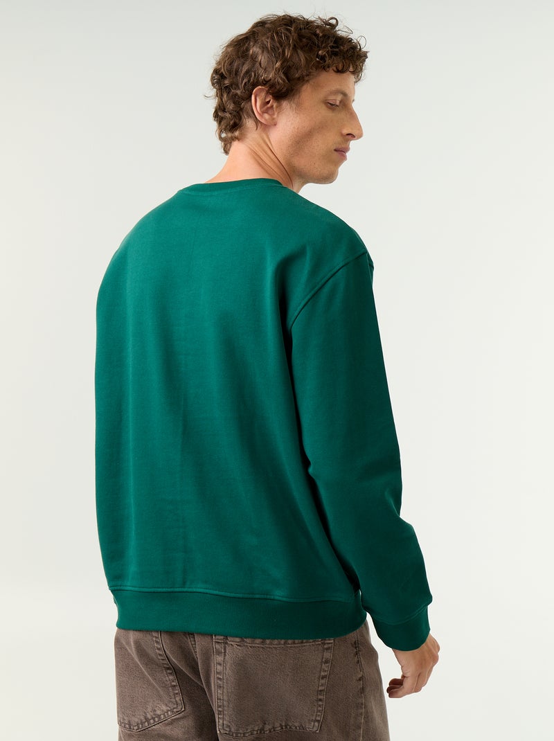 Sudadera deportiva con inscripciones bordadas Verde - Kiabi