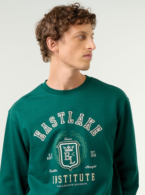 Sudadera deportiva con inscripciones bordadas - Kiabi