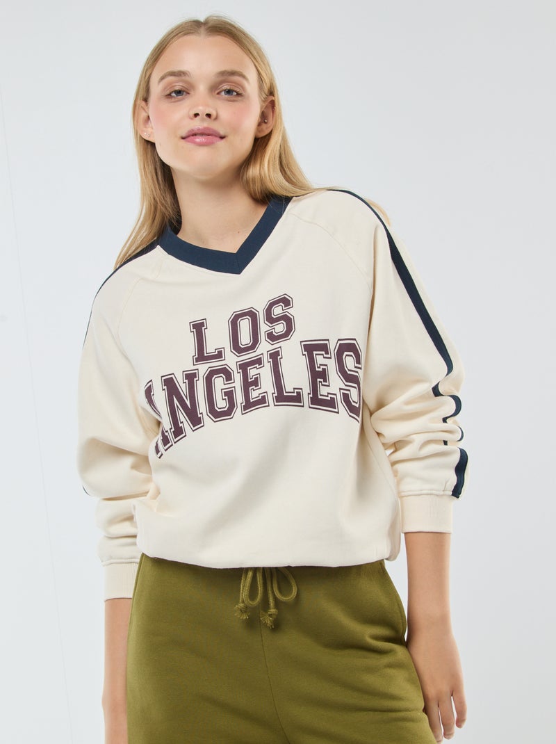 Sudadera deportiva de chándal Blanco - Kiabi