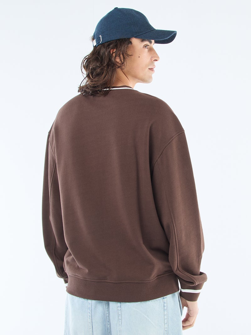 Sudadera deportiva en tejido felpa Marron - Kiabi