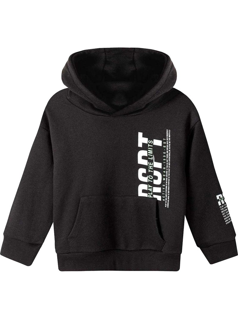 Sudadera diseño estampado de pecho de polar niños - minoti Negro - Kiabi