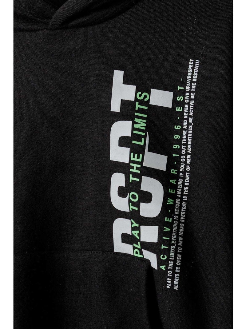 Sudadera diseño estampado de pecho de polar niños - minoti Negro - Kiabi