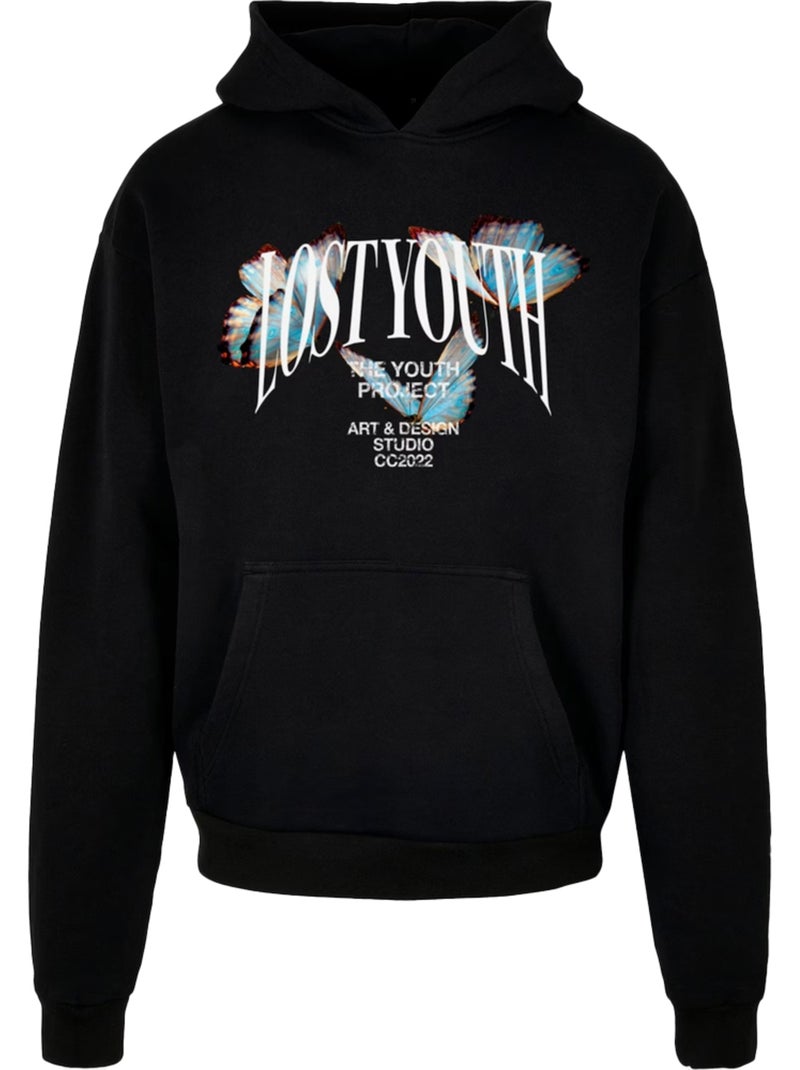 Sudadera diseño mariposa para hombre - lost youth Negro - Kiabi