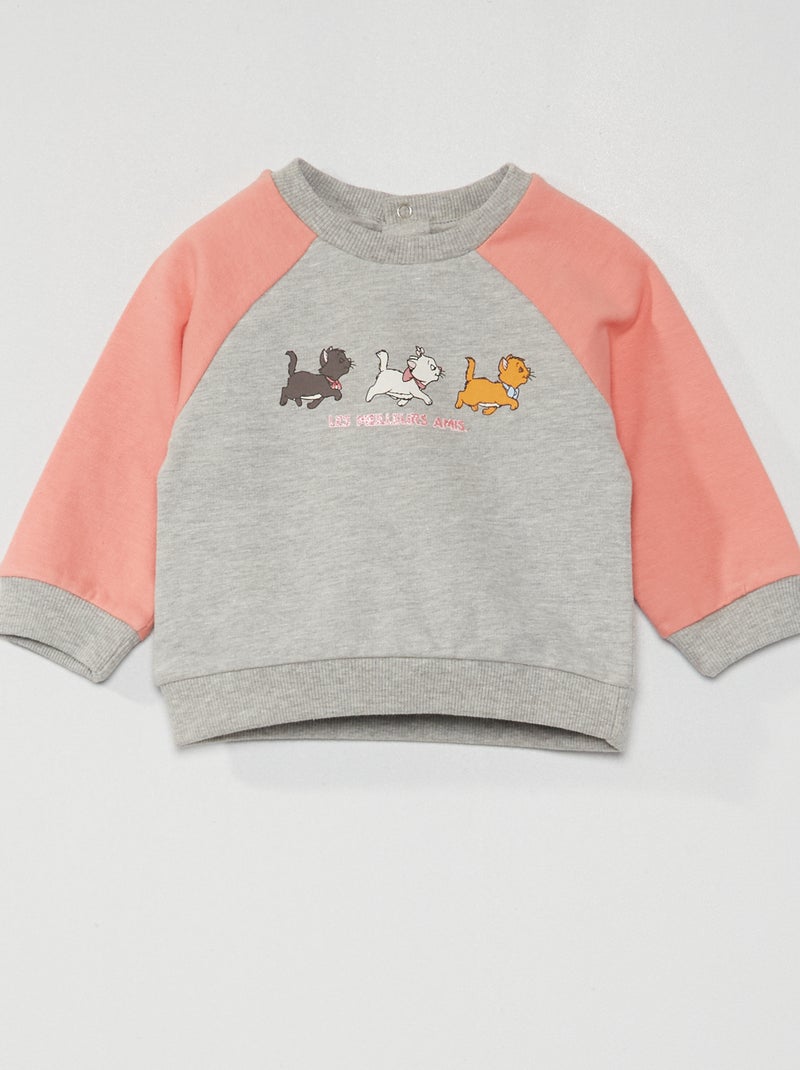 Sudadera 'Disney' de cuello redondo gris/rosa - Kiabi