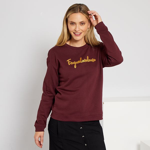 sudadera burdeos mujer