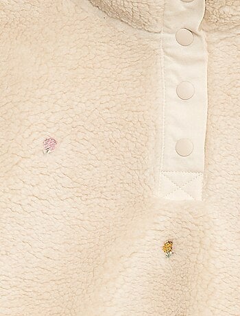 Sudadera efecto borreguito con bordado