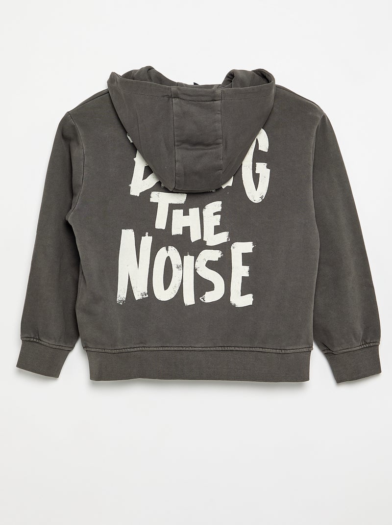 Sudadera efecto desgastado con capucha y bolsillos canguro Gris - Kiabi
