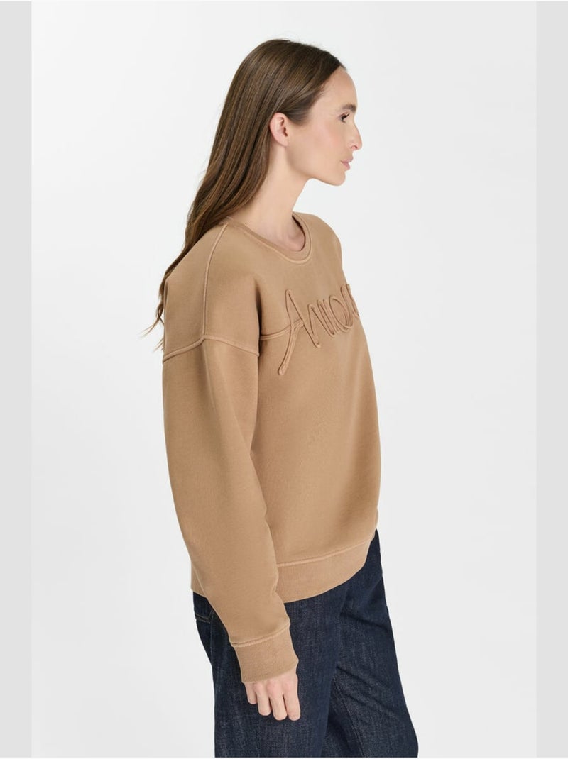 Sudadera encaje Beige - Kiabi