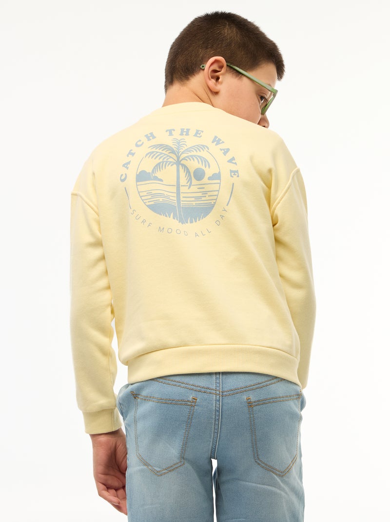 Sudadera estampada - Colección fácil de poner Amarillo - Kiabi