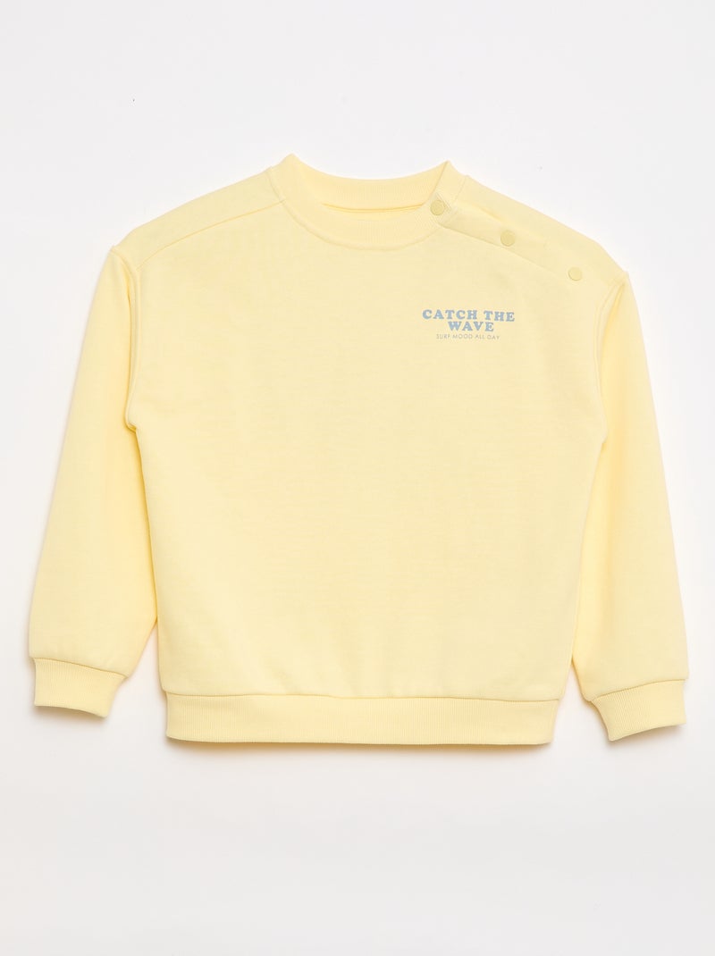 Sudadera estampada - Colección fácil de poner Amarillo - Kiabi