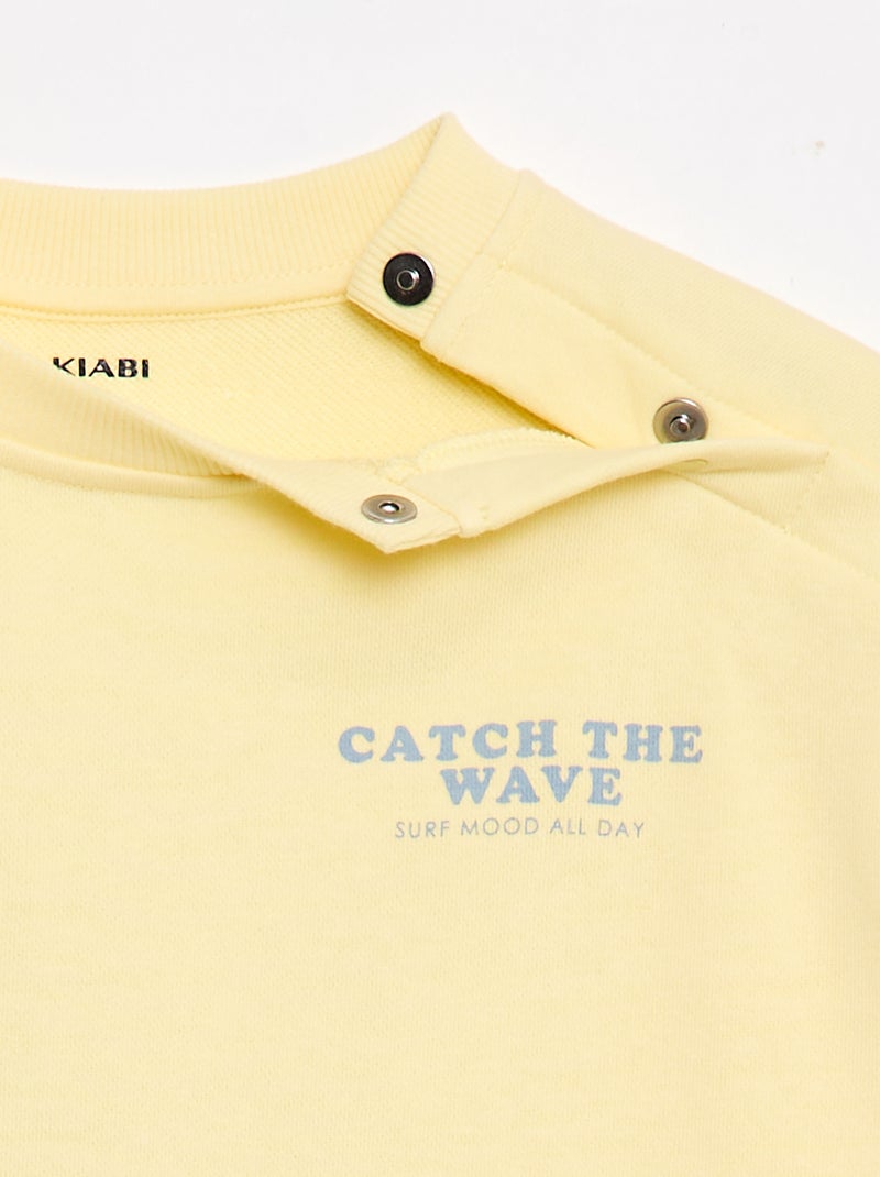 Sudadera estampada - Colección fácil de poner Amarillo - Kiabi