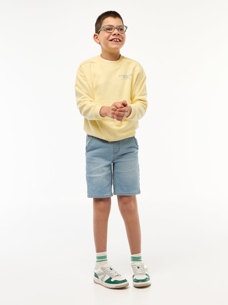 Sudadera estampada - Colección fácil de poner Amarillo - Kiabi