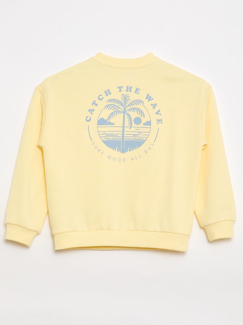 Sudadera estampada - Colección fácil de poner Amarillo - Kiabi