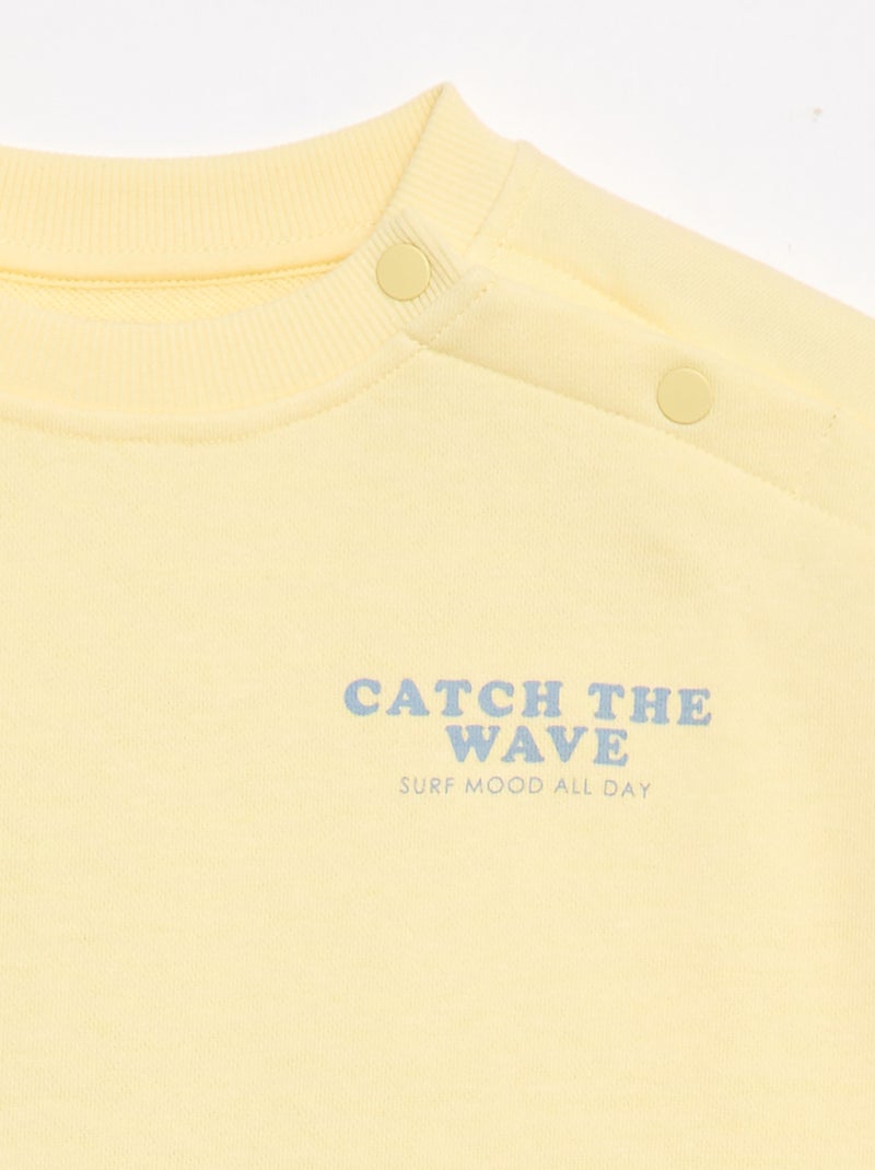Sudadera estampada - Colección fácil de poner Amarillo - Kiabi