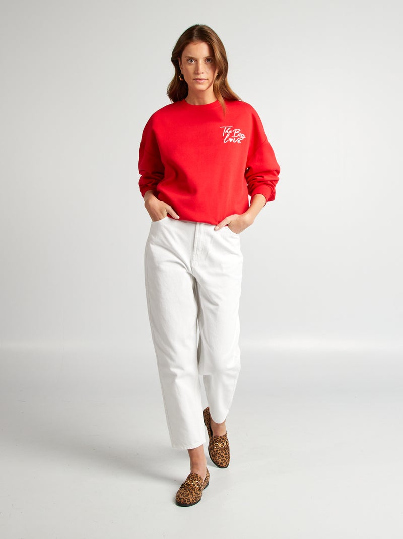 Sudadera estampada - San Valentín ROJO - Kiabi