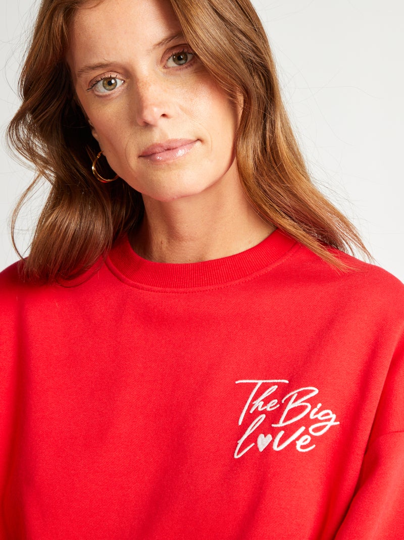 Sudadera estampada - San Valentín ROJO - Kiabi