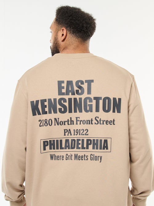 Sudadera estampada a doble cara en felpa ligera - Kiabi