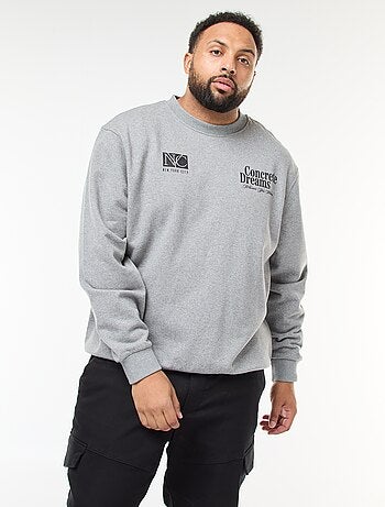 Sudadera estampada a doble cara en felpa ligera