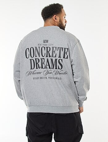 Sudadera estampada a doble cara en felpa ligera